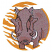 C1: Background---Gold(Isacord 40 #1185)
C2: Tusks & Ears---Buttercream(Isacord 40 #1022)
C3: Body---Taupe(Isacord 40 #1179)
C4: Shade---Pecan(Isacord 40 #1128)
C5: Outline---Black(Isacord 40 #1234)