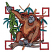 C1: Background---Terra Cotta(Isacord 40 #1081)
C2: Tree Limbs---Honey Gold(Isacord 40 #1025)
C3: Leaves---Green(Isacord 40 #1503)
C4: Orangutan Fill---Toffee(Isacord 40 #1126)
C5: Orangutan Detail---Candlelight(Isacord