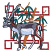 C1: Background---Terra Cotta(Isacord 40 #1081)
C2: Tree Limbs---Honey Gold(Isacord 40 #1025)
C3: Leaves---Green(Isacord 40 #1503)
C4: Antelope---White(Isacord 40 #1002)
C5: Detail Antelope---Winter Sky(Isacord 40 #1165)
