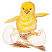C1: Inside of Egg---Muslin(Isacord 40 #1082)
C2: Egg Shell---White(Isacord 40 #1002)
C3: Feet & Beak---Candlelight(Isacord 40 #1137)
C4: Feathers Main Color---Canary(Isacord 40 #1124)
C5: Medium---Meringue(Isacord 40 #1