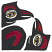 C1: Ravens---Black(Isacord 40 #1234)
C2: Markings---Foliage Rose(Isacord 40 #1169)
C3: Eyes---Candlelight(Isacord 40 #1137)
C4: Eyes---White(Isacord 40 #1002)