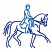 C1: Horse---Nordic Blue(Isacord 40 #1076)&#13;&#10;C2: Rider---Tropical Blue(Isacord 40 #1534)
