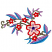 C1: Flowers & Flower Centers---Hyacinth(Isacord 40 #1117)
C2: Branch---Sage(Isacord 40 #1180)
C3: Flower Petals & Outlines---Fuchsia(Isacord 40 #1533)
C4: Flower Center---Dark Ink(Isacord 40 #1112)
C5: Leaves---Caribbea
