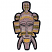 C1: Mask---Taupe(Isacord 40 #1179)&#13;&#10;C2: Mask Highlights---Ivory(Isacord 40 #1149)&#13;&#10;C3: Stripes---Canary(Isacord 40 #1124)&#13;&#10;C4: Outlines & Features---Black(Isacord 40 #1234)&#13;&#10;C5: Cheek Stripes Edging---Canary(Isacord 40 #112