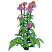 C1: Stems---Evergreen(Isacord 40 #1208)&#13;&#10;C2: Leaves & Stems---Erin Green(Isacord 40 #1510)&#13;&#10;C3: Leaf Outlines---Swiss Ivy(Isacord 40 #1079)&#13;&#10;C4: Flower Petals---Wild Iris(Isacord 40 #1032)&#13;&#10;C5: Flower Centers---Autumn Leaf(