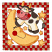 C1: Background Squares---Fawn(Isacord 40 #1128)
C2: Background Squares---Poinsettia(Isacord 40 #1147)
C3: Cow---Muslin(Isacord 40 #1082)
C4: Moon, Stars, Cow Shading, & Cow Horns---Lemon(Isacord 40 #1167)
C5: Shading on