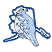 C1: State ---Nordic Blue(Isacord 40 #1076)&#13;&#10;C2: Bird---White(Isacord 40 #1002)&#13;&#10;C3: Shading---Oxford(Isacord 40 #1222)&#13;&#10;C4: Outlines, Eye, & Beak---Midnight(Isacord 40 #1182)