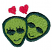 C1: Aliens---Erin Green(Isacord 40 #1510)&#13;&#10;C2: Outlines---Evergreen(Isacord 40 #1208)&#13;&#10;C3: Hearts---Bright Ruby(Isacord 40 #1231)