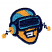 C1: Teeth---White(Isacord 40 #1002)&#13;&#10;C2: Face & Stripe---Papaya(Isacord 40 #1024)&#13;&#10;C3: Helmet & Goggles---Wave Blue(Isacord 40 #1094)&#13;&#10;C4: Outlines---Delft(Isacord 40 #1199)&#13;&#10;C5: Balls on Ears---Papaya(Isacord 40 #1024)