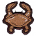 C1: Crab---Palomino(Isacord 40 #1070)&#13;&#10;C2: Crab Highlights---Muslin(Isacord 40 #1082)&#13;&#10;C3: Outline---Chocolate(Isacord 40 #1059)