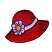C1: Hat---Poinsettia(Isacord 40 #1147)&#13;&#10;C2: Hat Shading & Outlines---Bordeaux(Isacord 40 #1035)&#13;&#10;C3: Flower Center---Goldenrod(Isacord 40 #1137)&#13;&#10;C4: Flower Petals & Hat Band---Lavender(Isacord 40 #1193)&#13;&#10;C5: Outlines on Fl