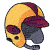 C1: Inside Helmet & Speaker---Cobblestone(Isacord 40 #1219)&#13;&#10;C2: Helmet---Citrus(Isacord 40 #1187)&#13;&#10;C3: Helmet Shading---Goldenrod(Isacord 40 #1137)&#13;&#10;C4: Stripe, Bill, & Oval---Boysenberry(Isacord 40 #1192)&#13;&#10;C5: Stripe, Bil