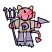 C1: Shirt---Ochre(Isacord 40 #1159)
C2: Pitchfork, Legs, Shirt, & Pennant---Orchid(Isacord 40 #1255)
C3: Horns---Goldenrod(Isacord 40 #1137)
C4: Head, Arms, & Tail---Red Berry(Isacord 40 #1246)
C5: Hooves---Whale(Isacor