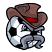 C1: Eyes, Teeth & Ball---White(Isacord 40 #1002)
C2: Ball Shading, Moustache & Eyebrows---Sterling(Isacord 40 #1011)
C3: Moustache & Eyebrows Shading---Whale(Isacord 40 #1041)
C4: Hat---Pecan(Isacord 40 #1128)
C5: Hat S