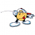C1: Smiley---Citrus(Isacord 40 #1187)
C2: Tongue & Hat Bill---Wildfire(Isacord 40 #1147)
C3: Hilt, Gloves, Shoes, & Hat---White(Isacord 40 #1002)
C4: Blade & Shading on Hilt---White Silver Metallic(Yenmet/ Isamet #7001)
