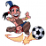 C1: Eyes, Feather Tip & Soccer Ball---White(Isacord 40 #1002)&#13;&#10;C2: Skin---Shrimp(Isacord 40 #1258)&#13;&#10;C3: Skin Shading---Salmon(Isacord 40 #1259)&#13;&#10;C4: Soccer Ball Shading---Sterling(Isacord 40 #1011)&#13;&#10;C5: Movement Line & Wris