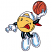 C1: Smiley---Citrus(Isacord 40 #1187)&#13;&#10;C2: Basketball---Clay(Isacord 40 #1021)&#13;&#10;C3: Hat, Gloves, Shoes, & Ball Highlights---White(Isacord 40 #1002)&#13;&#10;C4: Tongue & Bill---Wildfire(Isacord 40 #1147)&#13;&#10;C5: Arms, Legs, & Outlines