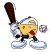 C1: Smiley---Citrus(Isacord 40 #1187)
C2: Hat, Gloves, Shoes, & Baseball---White(Isacord 40 #1002)
C3: Tongue, Bill, & Seams---Wildfire(Isacord 40 #1147)
C4: Bat---Fox(Isacord 40 #1186)
C5: Arms, Legs, & Outlines---Blac