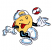 C1: Smiley---Citrus(Isacord 40 #1187)
C2: Tongue, Bill, & Hacky Sack---Wildfire(Isacord 40 #1147)
C3: Hat, Gloves, Shoes, & Hacky Sack---White(Isacord 40 #1002)
C4: Legs, Arms, & Outlines---Black(Isacord 40 #1234)
C5: H