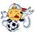 C1: Smiley---Citrus(Isacord 40 #1187)&#13;&#10;C2: Hat, Gloves, Shoes, & Soccer Ball---White(Isacord 40 #1002)&#13;&#10;C3: Tongue & Bill---Wildfire(Isacord 40 #1147)&#13;&#10;C4: Hat, Gloves, Shoes, & Ball Shading---Crystal Blue(Isacord 40 #1249)&#13;&#1