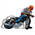 C1: Smoke---Eggshell(Isacord 40 #1071)
C2: Motorcycle---Charcoal(Isacord 40 #1234)
C3: Skin---Salmon(Isacord 40 #1259)
C4: Shirt---White(Isacord 40 #1002)
C5: Motor & Wheel---Glacier Green(Isacord 40 #1223)
C6: