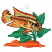 C1: Gravel---Spanish Gold(Isacord 40 #1065)&#13;&#10;C2: Gravel---Orange - neon(Isacord 40 #1078)&#13;&#10;C3: Gravel Outlines---Terra Cotta(Isacord 40 #1081)&#13;&#10;C4: Plant---Light Kelly(Isacord 40 #1101)&#13;&#10;C5: Plant Outlines---Irish Green(Isa