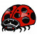 C1: Lady Bug---Poinsettia(Isacord 40 #1147)&#13;&#10;C2: Eyes & Highlights---Silky White(Isacord 40 #1001)&#13;&#10;C3: Spots, Face & Legs---Black(Isacord 40 #1234)&#13;&#10;C4: Spots & Face Highlights---Sterling(Isacord 40 #1011)