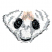 C1: Panda Bear---White(Isacord 40 #1002)&#13;&#10;C2: Shading---Shrimp(Isacord 40 #1258)&#13;&#10;C3: Shading---Cobblestone(Isacord 40 #1219)&#13;&#10;C4: Eyes---Shrimp(Isacord 40 #1258)&#13;&#10;C5: Eyes---Crystal Blue(Isacord 40 #1249)&#13;&#10;C6: Eye