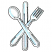 C1: Utensils---White(Isacord 40 #1002)&#13;&#10;C2: Shading---Silver Metallic(Yenmet/ Isamet #7009)&#13;&#10;C3: Shading---River Mist(Isacord 40 #1248)&#13;&#10;C4: Outlines---Black(Isacord 40 #1234)