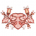 C1: Heart & Leaves---Coral(Isacord 40 #1019)&#13;&#10;C2: Blossoms---Shrimp(Isacord 40 #1258)&#13;&#10;C3: Outlines---Melon(Isacord 40 #1259)