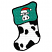 C1: Stocking Top---Shamrock(Isacord 40 #1101)&#13;&#10;C2: Stocking, Cow, & Hat Trim---Silky White(Isacord 40 #1001)&#13;&#10;C3: Hat on Cow---Poinsettia(Isacord 40 #1147)&#13;&#10;C4: Outlines, Spots & Cow Eyes & Nostrils---Black(Isacord 40 #1234)