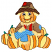 C1: Eyes---White(Isacord 40 #1002)&#13;&#10;C2: Pumpkins & Hat Band---Buttercup(Isacord 40 #1135)&#13;&#10;C3: Pumpkins---Candlelight(Isacord 40 #1137)&#13;&#10;C4: Pumpkins & Mouth---Spanish Gold(Isacord 40 #1065)&#13;&#10;C5: Stems---Swiss Ivy(Isacord 4