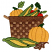 C1: Corn---Light Brass(Isacord 40 #1067)&#13;&#10;C2: Pumpkins, Carrot, & Corn Kernels---Honey Gold(Isacord 40 #1025)&#13;&#10;C3: Pumpkin Outlines---Ashley Gold(Isacord 40 #1025)&#13;&#10;C4: Apples---Poinsettia(Isacord 40 #1147)&#13;&#10;C5: Basket & Ha
