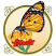 C1: Background---Cornsilk(Isacord 40 #1055)&#13;&#10;C2: Stems---Emerald(Isacord 40 #1049)&#13;&#10;C3: Flower Petals---Geranium(Isacord 40 #1039)&#13;&#10;C4: Flowers & Wings---Canary(Isacord 40 #1124)&#13;&#10;C5: Flowers & Wings Shading---Goldenrod(Isa