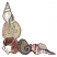 C1: Shells---Eggshell(Isacord 40 #1071)&#13;&#10;C2: Top Shell Shading---Fawn(Isacord 40 #1128)&#13;&#10;C3: Top Shell Insides---Sage(Isacord 40 #1180)&#13;&#10;C4: Corner Shell Shading---Apricot(Isacord 40 #1238)&#13;&#10;C5: Corner Shell Shading---Pink