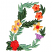 C1: Dark Leaves---Lima Bean(Isacord 40 #1177)
C2: Flower Petals---Apricot(Isacord 40 #1238)
C3: Light Leaves---Kiwi(Isacord 40 #1104)
C4: Flower Petals---Yellow Bird(Isacord 40 #1124)
C5: Flower & Flower Centers---Frost