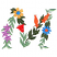 C1: Light Leaves---Kiwi(Isacord 40 #1104)
C2: Dark Leaves---Lima Bean(Isacord 40 #1177)
C3: Flower Petals---Yellow Bird(Isacord 40 #1124)
C4: Flower---Spanish Tile(Isacord 40 #1020)
C5: Flowers---Frosted Plum(Isacord 40