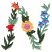 C1: Dark Leaves---Lima Bean(Isacord 40 #1177)
C2: Light Leaves---Kiwi(Isacord 40 #1104)
C3: Flower---Spanish Tile(Isacord 40 #1020)
C4: Flower Petals---Yellow Bird(Isacord 40 #1124)
C5: Flower Center---Frosted Plum(Isac