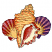 C1: Scallop & Triton Shells---Buttercup(Isacord 40 #1135)&#13;&#10;C2: Scallop Shells---Heather Pink(Isacord 40 #1117)&#13;&#10;C3: Shells Shading---Liberty Gold(Isacord 40 #1025)&#13;&#10;C4: Scallop & Inside Triton Shells---Linen(Isacord 40 #1071)&#13;&