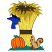 C1: Hay---Light Brass(Isacord 40 #1067)&#13;&#10;C2: Hay Shading---Ochre(Isacord 40 #1159)&#13;&#10;C3: Hay Outline & Binding---Umber(Isacord 40 #1173)&#13;&#10;C4: Pumpkin---Pumpkin(Isacord 40 #1168)&#13;&#10;C5: Grass & Stem---Swiss Ivy(Isacord 40 #1079