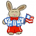 C1: Inner Ears---Pecan(Isacord 40 #1128)&#13;&#10;C2: Bunny---Ivory(Isacord 40 #1149)&#13;&#10;C3: Nose---Azalea Pink(Isacord 40 #1224)&#13;&#10;C4: Jacket, Pant Stitching, Vest, & Flag Star & Stripes---White(Isacord 40 #1002)&#13;&#10;C5: Bunny Outlines,