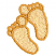 C1: Footprints---Parchment(Isacord 40 #1066)&#13;&#10;C2: Footprints Outlines---Gold(Isacord 40 #1185)