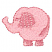 C1: Elephant---Shell(Isacord 40 #1015)&#13;&#10;C2: Ears, Legs, Tail, Eyes & Outlines---Heather Pink(Isacord 40 #1117)&#13;&#10;C3: Ear Outlines & Toes---Shell(Isacord 40 #1015)