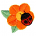 C1: Leaves---Pear(Isacord 40 #1049)
C2: Petals---Paprika(Isacord 40 #1021)
C3: Petal Outlines & Flower Center---Goldenrod(Isacord 40 #1137)
C4: Ladybug---Foliage Rose(Isacord 40 #1169)
C5: Ladybug Spots & Outlines---Bla