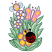 C1: Large Flower Center---Ivory(Isacord 40 #1149)&#13;&#10;C2: Bee, Butterfly Spots, Flower Centers & Large Flower Petals---Vanilla(Isacord 40 #1022)&#13;&#10;C3: Large Flower Petals Shading---Papaya(Isacord 40 #1024)&#13;&#10;C4: Flower Petals & Butterfl