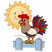 C1: Sun Rays---Lemon(Isacord 40 #1167)
C2: Sun---Daffodil(Isacord 40 #1135)
C3: Hills & Rooster Tail Feathers---Light Kelly(Isacord 40 #1101)
C4: Rooser Tail Feathers---Starlight Blue(Isacord 40 #1535)
C5: Rooser Tail F