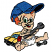 C1: Windshield---Crystal Blue(Isacord 40 #1249)
C2: Car---Citrus(Isacord 40 #1187)
C3: Rag & Tongue---Poinsettia(Isacord 40 #1147)
C4: Eyes, Tooth & Diaper---White(Isacord 40 #1002)
C5: Eyes---Emerald(Isacord 40 #1049)&
