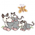 C1: Grass---Erin Green(Isacord 40 #1510)
C2: Feet, Nose & Inside Ears---Shell(Isacord 40 #1015)
C3: Faces, Tummies & Tails---Eggshell(Isacord 40 #1071)
C4: Opossums---Sterling(Isacord 40 #1011)
C5: Ears---Sage(Isacord 4