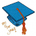 C1: Graduation Cap---Tropical Blue(Isacord 40 #1534)&#13;&#10;C2: Graduation Cap Outline---Midnight(Isacord 40 #1182)&#13;&#10;C3: Tassel---Liberty Gold(Isacord 40 #1025)&#13;&#10;C4: Tassel Outline---Dark Rust(Isacord 40 #1181)&#13;&#10;C5: Lettering---L