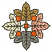 C1: Left Leaf---Vanilla(Isacord 40 #1022)
C2: Right Leaf---Pink Clay(Isacord 40 #1019)
C3: Top Leaf---Sisal(Isacord 40 #1055)
C4: Bottom Leaf---Gravel(Isacord 40 #1179)
C5: Fill Between Leaves & Center Square---Clay(Isa
